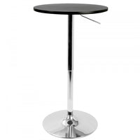 LumiSource Adjustable Contemporary Bar Dining Pub Table - Black