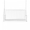 Outsunny 2-people Porch Swing Bench With 2 Hanging Chains For Deck White