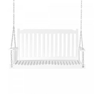 Outsunny 2-people Porch Swing Bench With 2 Hanging Chains For Deck White