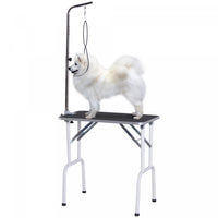 Pawhut 32in Foldable Dog Grooming Table For Small Dogs, Pet Grooming Table For Dogs Cats With Adjust