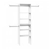 Bestar Carina Closet 24 W 5-Shelf Closet Organizer with Clothing Rods - White