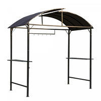 Outsunny 8x4ft Bbq Gazebo Tent Metal Frame Arch Canopy Garden Sunshade Portable Shelter Backyard Wit