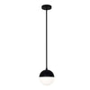 Dainolite Dayana 1 Light Pendant Matte Black Finish White Glass Lamp