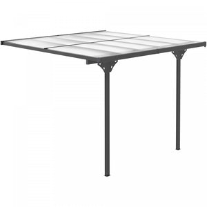 Outsunny 10' X 10' Outdoor Hardtop Pergola Polycarbonate Roof Gazebo Grey