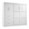 Bestar Pur Full Murphy Bed and Storage Cabinet with Drawers (95 W) - White