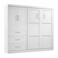 Bestar Pur Full Murphy Bed and Storage Cabinet with Drawers (95 W) - White