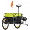 Aosom Bike Cargo Trailer & Wagon Cart, Multi-use Garden Cart With Removable Box, 20'' Big Wheels, Reflectors, Hitch And Handle, Yellow