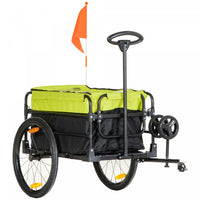 Aosom Bike Cargo Trailer & Wagon Cart, Multi-use Garden Cart With Removable Box, 20'' Big Wheels, Re