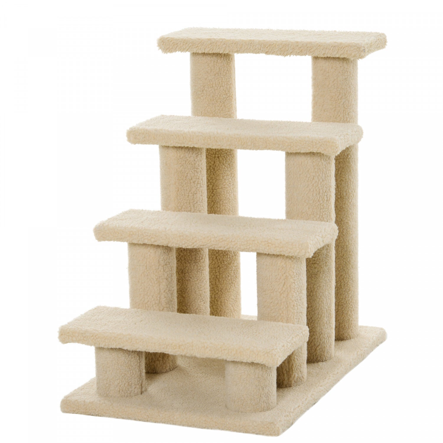 Pawhut 4 step Multi level Carpeted Cat Scratching Post Pet Stairs The Brick