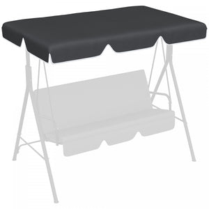 Outsunny 2 Seater Swing Canopy Replacement, Outdoor Swing Seat Top Cover, Uv50+ Sun Shade (canopy Only), Black