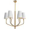 Dainolite Eleanor 6 Light Chandelier Aged Brass White/Gold Shades Lamp