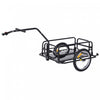 Aosom Folding Bicycle Cargo Trailer Utility Bike Cart Garden Luggage Travel Carrier Patio Tool With Hitch Heavy Duty Black