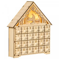 Homcom Christmas Advent Calendar With Countdown Drawers Bible Characters