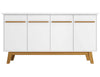 Manhattan Comfort Yonkers 62.99” Sideboard with Solid Wood Legs & 2 Cabinets - White