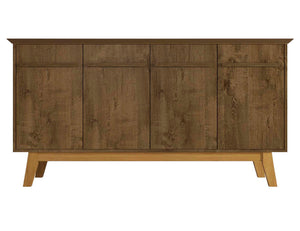 Manhattan Comfort Yonkers 62.99” Sideboard with Solid Wood Legs & 2 Cabinets - Rustic Brown