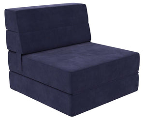 Novogratz The Flower Microfiber Modular Chair & Lounger - Navy Blue