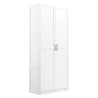 Manhattan Comfort Hopkins Modern Freestanding Storage Closet with 7 Shelves - White