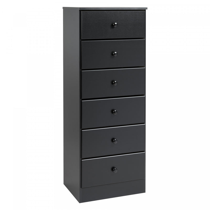 Astrid 6Drawer Tall Chest Black The Brick