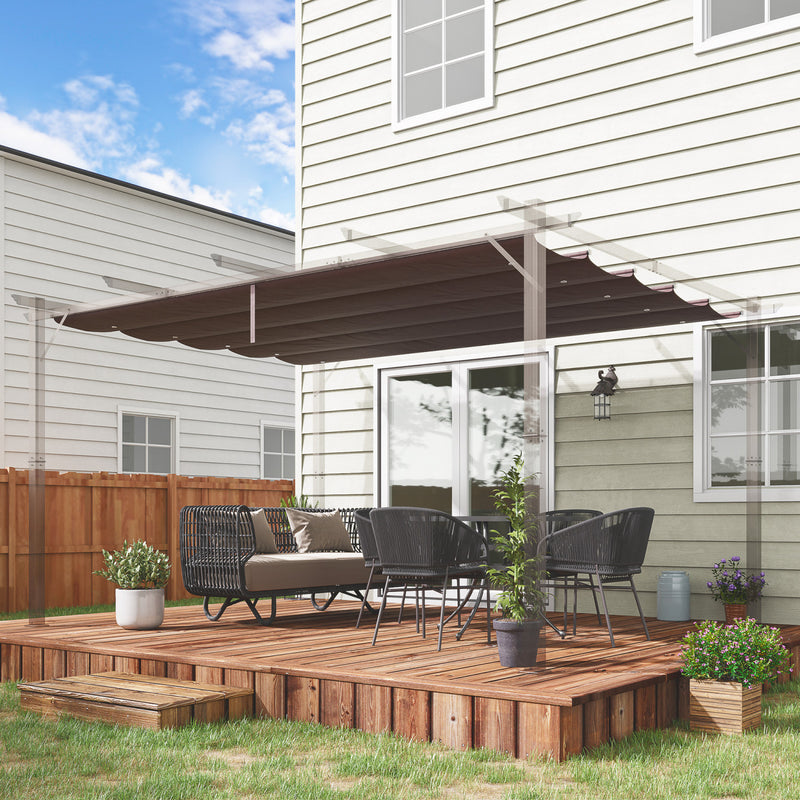 Outsunny Retractable Replacement Pergola Canopy For 10' X 13' Pergo ...