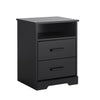 Prepac Rustic Ridge Farmhouse 2-Drawer Nightstand - Black