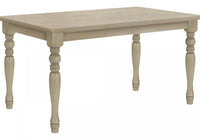 Dining Table Rectangular Veneer Top Solid Wood Legs Dining Room Kitchen Antique Grey Veneer Transitional