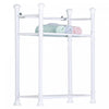 Bathroom Accent Shelves Storage Tempered Glass White Metal Contemporary Modern