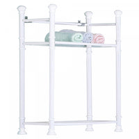 Bathroom Accent Shelves Storage Tempered Glass White Metal Contemporary Modern