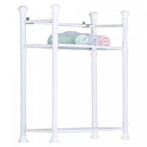 Bathroom Accent Shelves Storage Tempered Glass White Metal Contemporary Modern