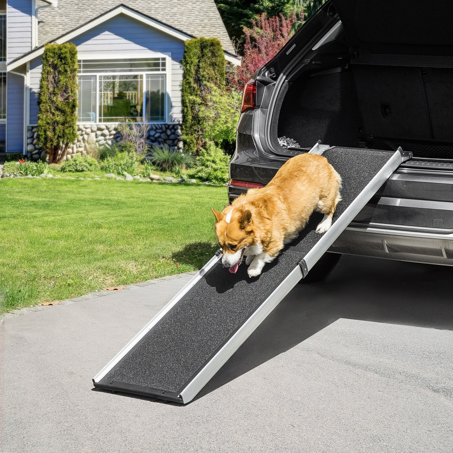 Pawhut 72 inch Portable Folding Dog Ramp For Cars Trucks Suvs No. The Brick