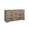 Prepac Rustic Ridge Farmhouse 6-Drawer Dresser - Brown