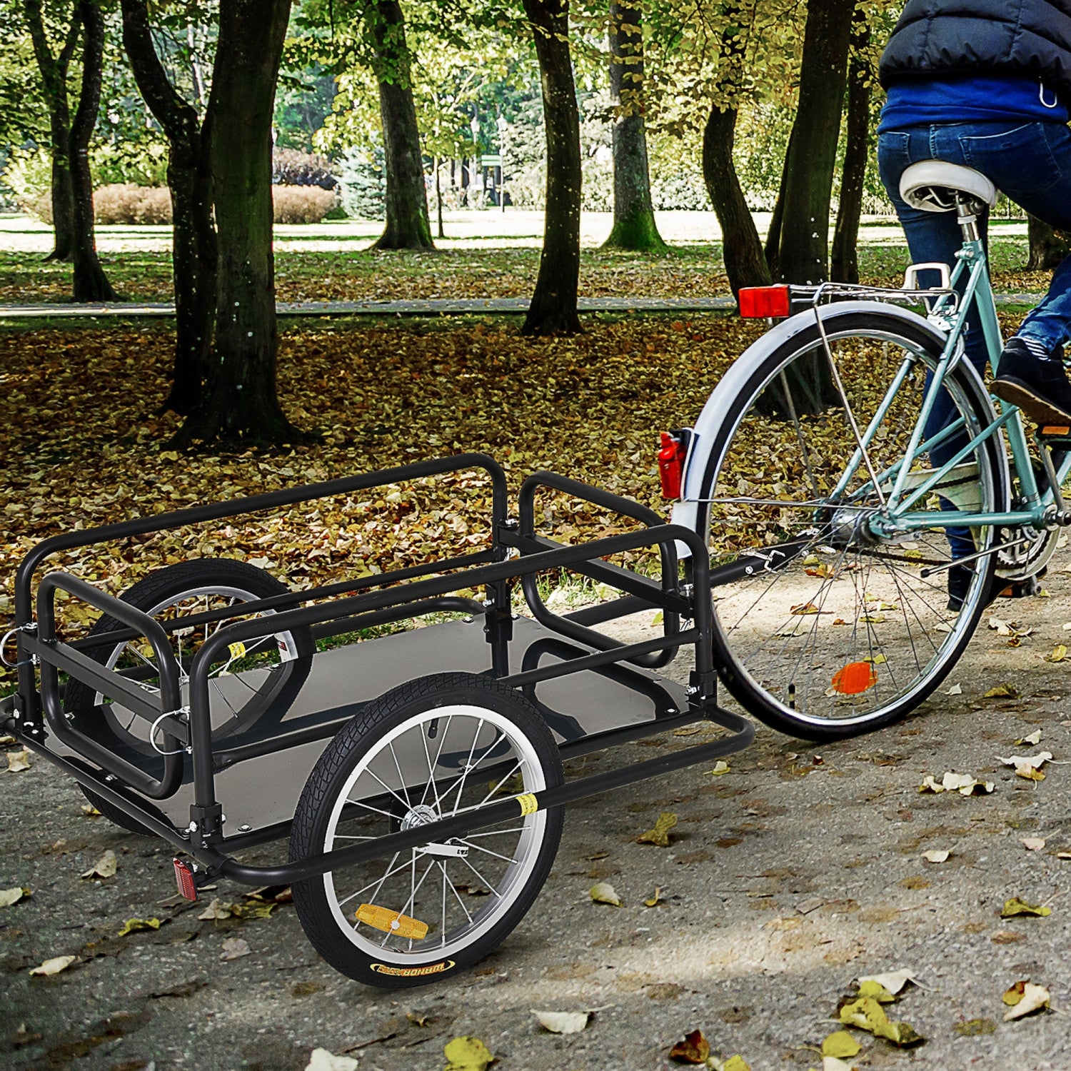 Aosom Bicycle Cargo Trailer Utility Bike Cart Travel Luggage Carrier The Brick