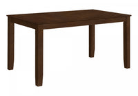 Dining Table Rectangular Veneer Top Solid Wood Legs Dining Room Kitchen Brown Veneer Brown Wood Transitional