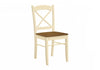 Dining Chair Set of 2 Kitchen Dining Room Oak & Cream Wood Legs Transitional