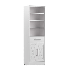 Bestar Key West 25 W Closet Organizer with Drawer & Doors - Pure White Oak