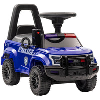 Aosom Kids Ride On Sliding Car With Hidden Under Seat Storage, Ride On Police Car For Toddler With M