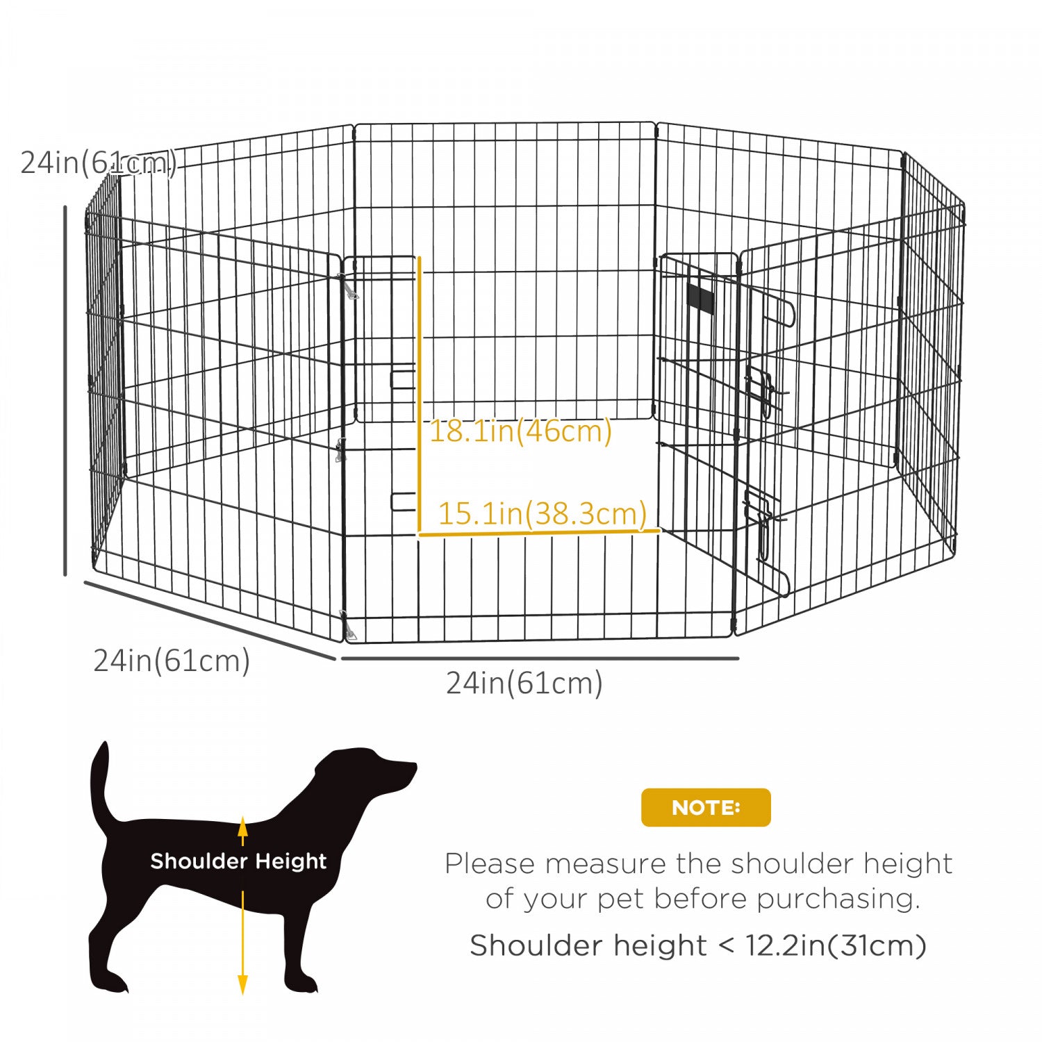 Pawhut Dog Playpen Puppy Play Pen Pet Exercise Fences For Outside The Brick