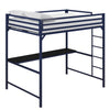 DHP Miles Metal Full Loft Bed with Desk - Blue