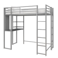 DHP Abode Twin Size Metal Loft Bed - Silver