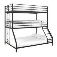 DHP Everleigh Triple Metal Twin/Twin/Full Bunk Bed - Black