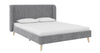 Novogratz Holly Fabric Wingback Queen Bed - Light Grey