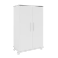 Manhattan Comfort Innovative Catalonia Mobile Shoe Closet with 6 Shelves - White