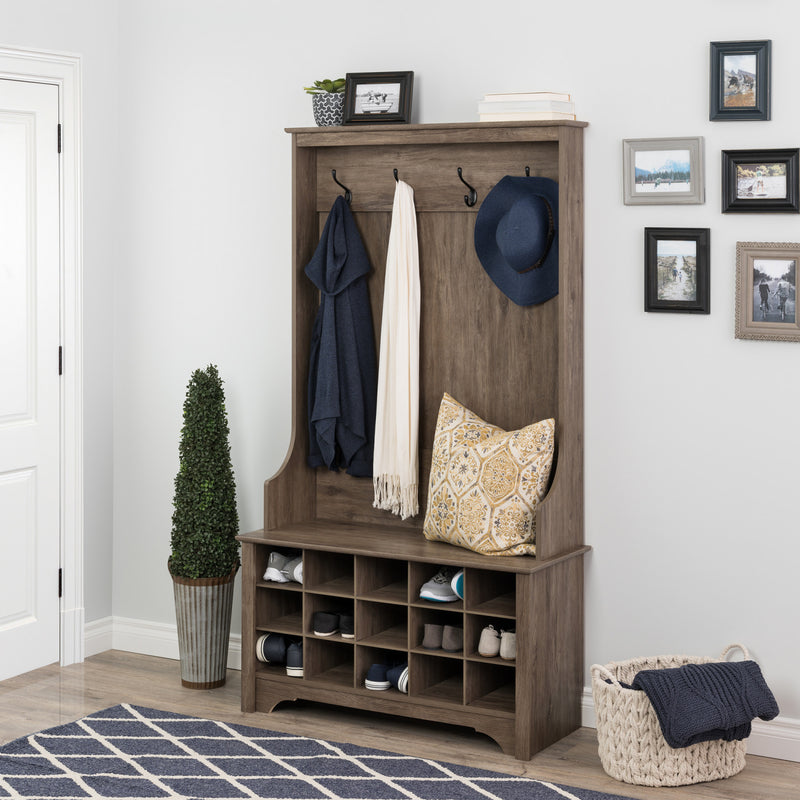 Hall Tree with Shoe Storage - Drifted Grey | The Brick