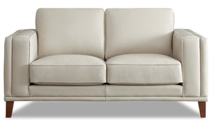 Hydeline Lyon Leather Loveseat - Vanilla