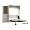 Bestar Key West Queen Murphy Bed & Closet Organizer with Drawer & Doors (94 W) - Linen White Oak