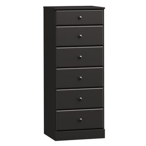 Astrid 6-Drawer Tall Chest - Black