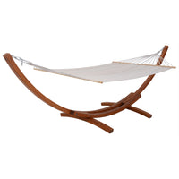 Deko Living Outdoor Cedar Wood Hammock - White