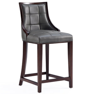 Manhattan Comfort Fifth Avenue Faux Leather Counter Height Barstool - Pebble Grey