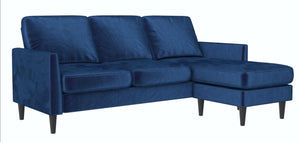 Mr. Kate Winston Reversible Velvet Sofa Sectional - Blue