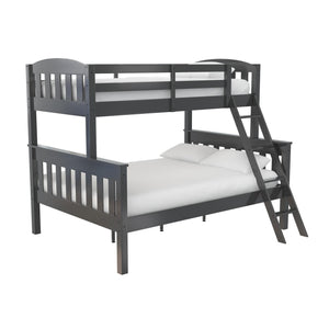 DHP Airlie Twin-Over-Full Bunk Bed with Ladder - Slate Grey