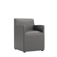 Manhattan Comfort Anna Modern Square Faux Leather Armless Dining Chair - Pewter